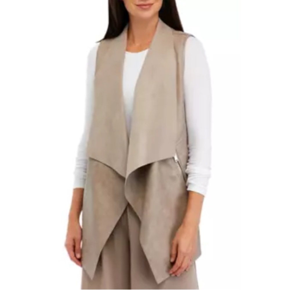 Philosophy Women's Vegan Leather Open Front Vest small